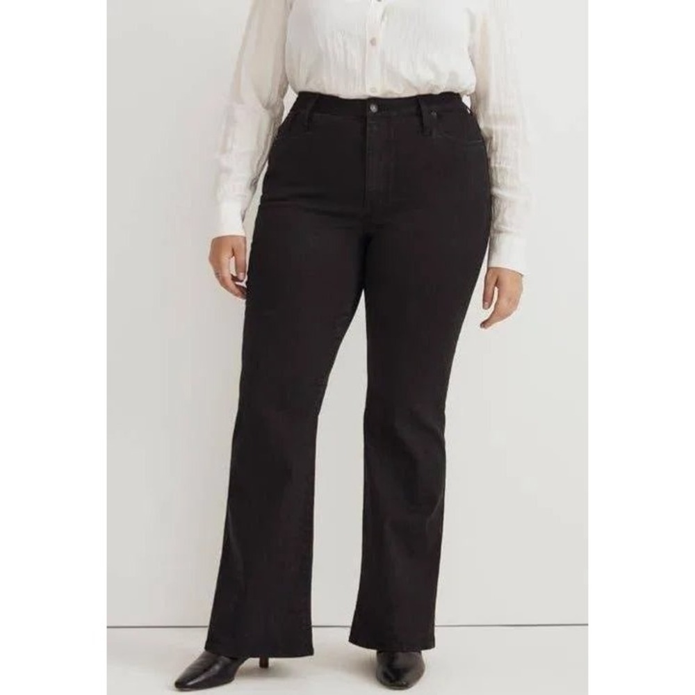 Madewell Skinny Flare Jeans Black High Rise Denim Pants Size 33
